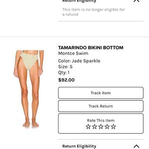 Montce Swim 3 Piece:Tori top, sarong, tamarindo bottom size small jade sparkle